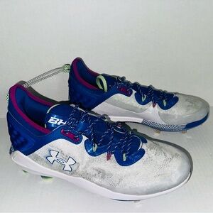 Under Armour Hovr Hybrid  Blue/White Baseball Cleats